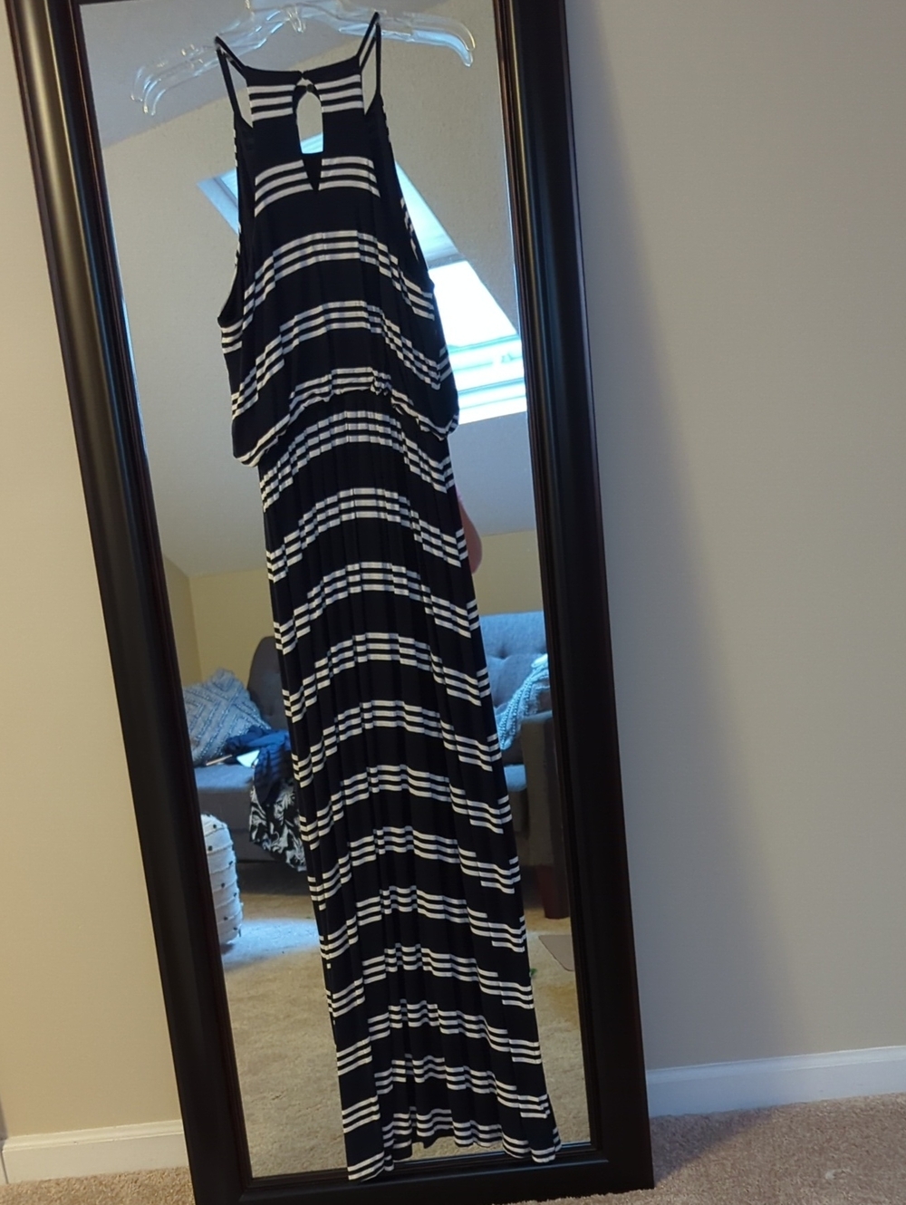 LOFT Navy And White Striped Maxi Dress - Picture 4 of 8